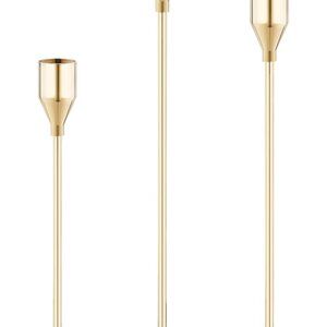 New Gold Taper Candle Holders, Set of 3 Metal Candlestick Holders for Candle